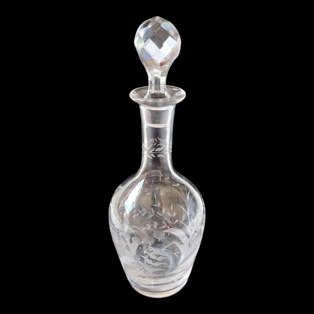 Vintage Etched Crystal Decanter